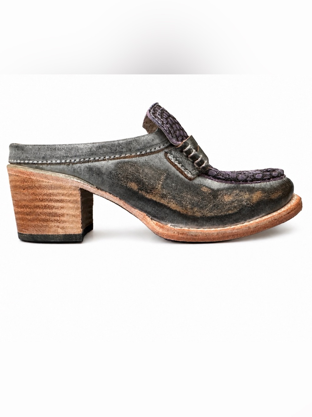 FREEBIRD Collins Ice Multi Leather Western Mules Size 6 New With Box